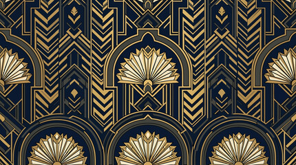 Fototapeta premium Art deco geometric vector pattern