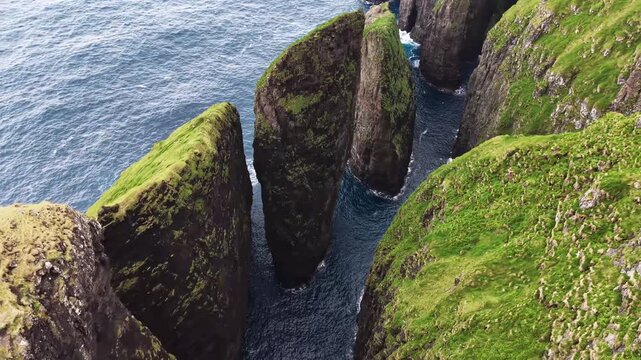 Geituskoradrangur Sea Stack on the Coast of V&aacute;gar, Faroe Islands