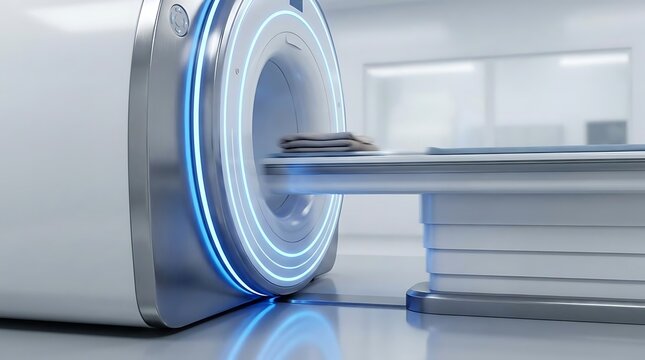 Modern medical scanning machine with blue light