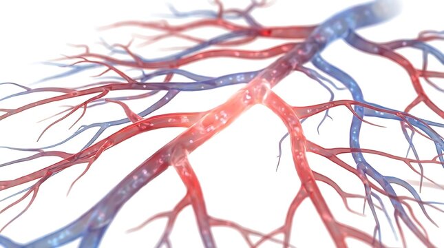 Red and blue blood vessel network