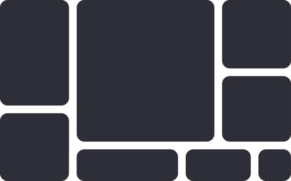 Abstract bento grid layout. Modern photo collage template with square and rectangle elements for visual storytelling, social media, presentations, and web design.