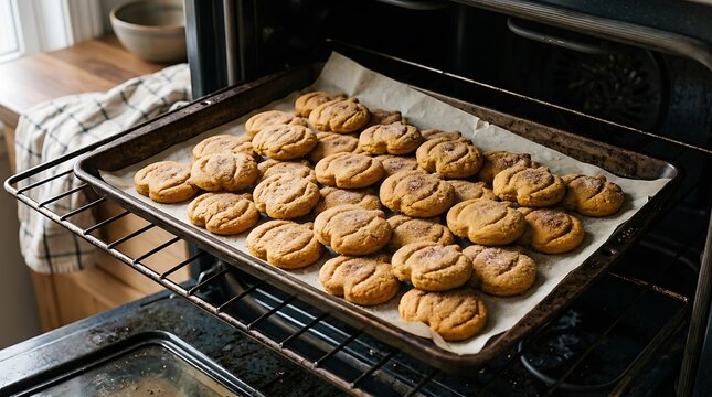 homemade cookies in a baking pan