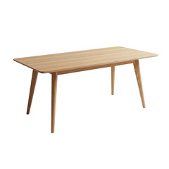 Fototapeta premium Light wooden rectangular dining table with tapered legs
