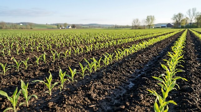 corn field in the morning