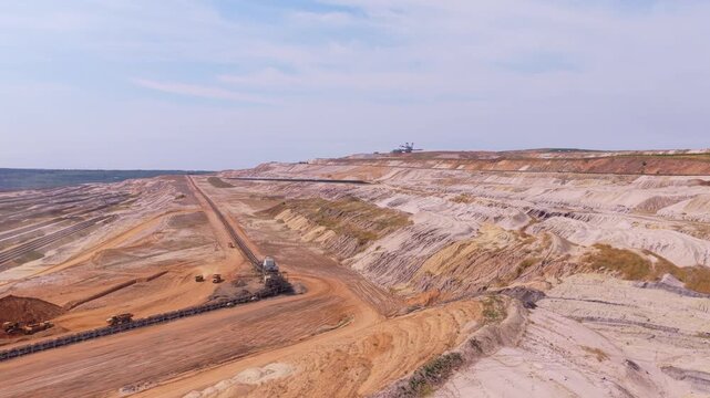 Heavy machinery operating in garzweiler open pit coal mine