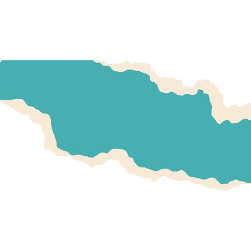Horizontal torn paper rip effect with teal blue color reveal and jagged edges