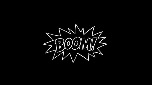 Boom Comic Explosion Pop Up 2D Hand Drawn Frame by Frame Cartoon Animation Overlay
