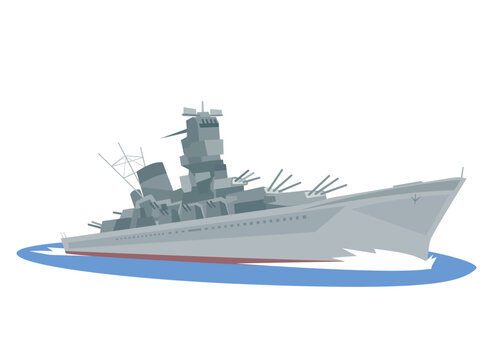 第二次世界大戦の日本海軍の戦艦のイラスト