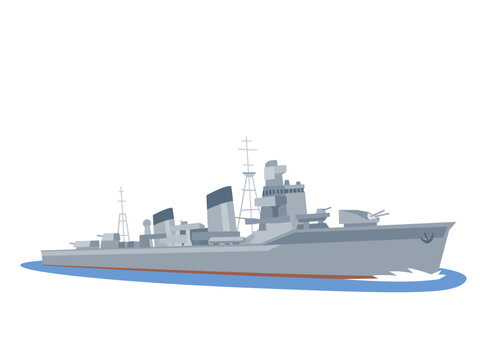 第二次世界大戦の日本海軍の駆逐艦のイラスト