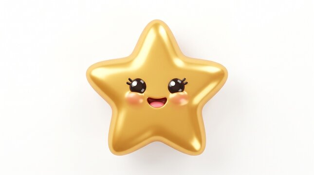 A cute smiling cartoon star shining brightly with a cheerful expression, playful details, and a colorful child-friendly style, perfect for a fun and engaging educational poster.