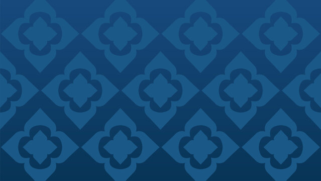 Blue Modern Thai Pattern Seamless Geometric Background For Premium Spa Packaging