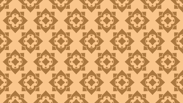 Thai Floral Seamless Pattern Brown Craft Background For Organic Spa Packaging