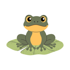 Obraz premium Frog sitting on a leaf. Isolated vector illustration.