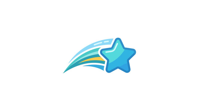 Blue Star Icon with Motion Effect.