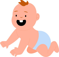 Fototapeta premium Cute Baby Crawling Vector Illustration