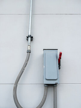 Outdoor Electrical Switch Box with Conduit and Wiring