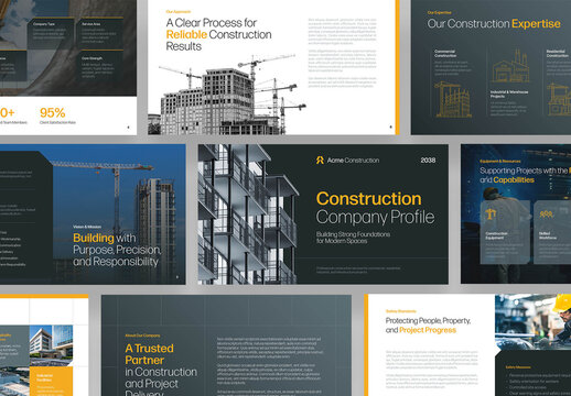 Construction Presentation Template for Building, Architecture & Property Developer Company Profiles