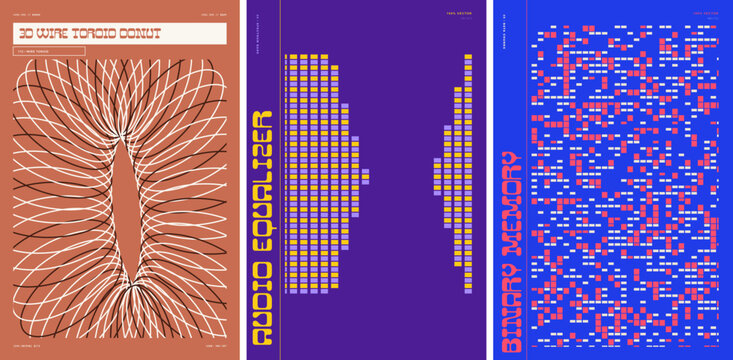 Abstract 3D Toroid Grid and Pixel Memory Patterns