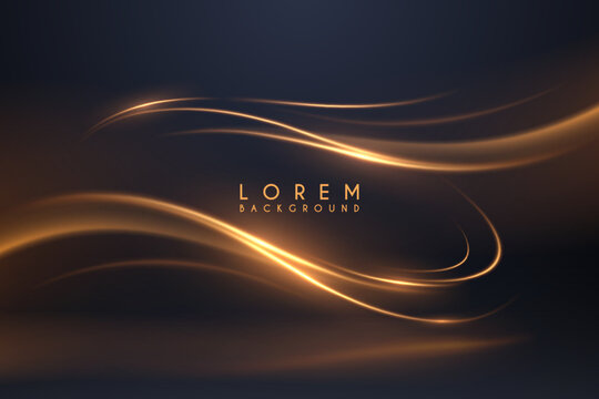 Golden motion lines with glow effect