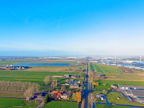 Drone view of the Zuidplaspolder where Cortelande will arise