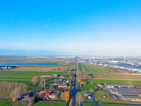 Drone view of the Zuidplaspolder where Cortelande will arise