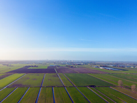 Drone view of the Zuidplaspolder where Cortelande will arise