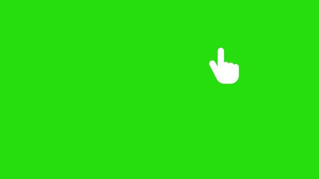 Hand mouse cursor click icon sign animation. On a transparent background of a looping finger-shaped mouse pointer minimalist dots circle animation