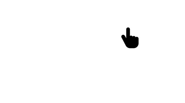 Hand mouse cursor click icon sign animation. On a transparent background of a looping finger-shaped mouse pointer minimalist dots circle animation