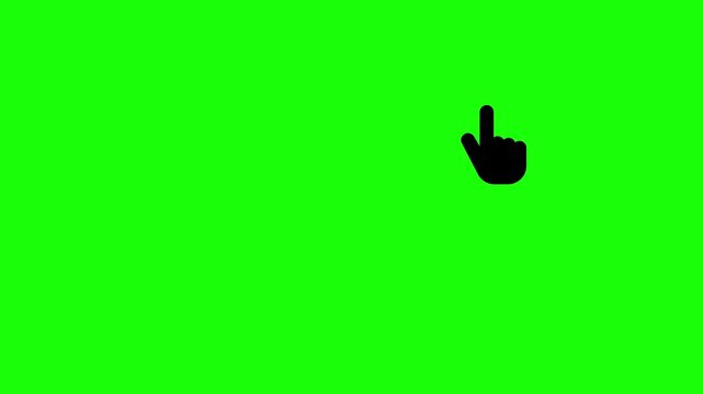 Hand mouse cursor click icon sign animation. On a transparent background of a looping finger-shaped mouse pointer minimalist dots circle animation