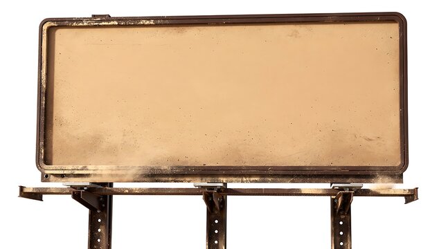 Empty Billboard Sign Isolated on White Background for Advertising Mockup.