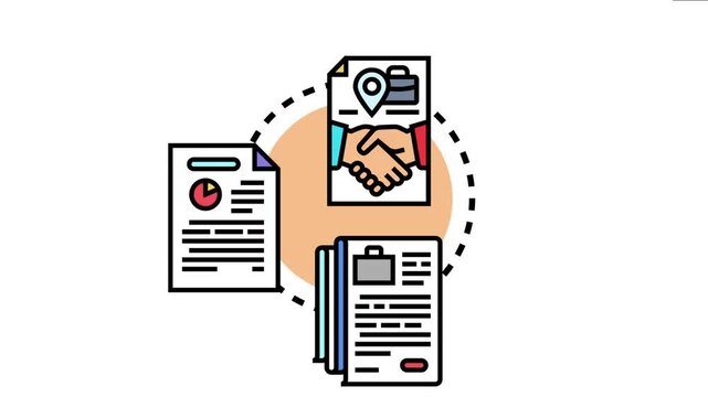 Business deal agreement contract documents forming a successful partnership, outlining important terms, legal stipulations, and strategic collaboration