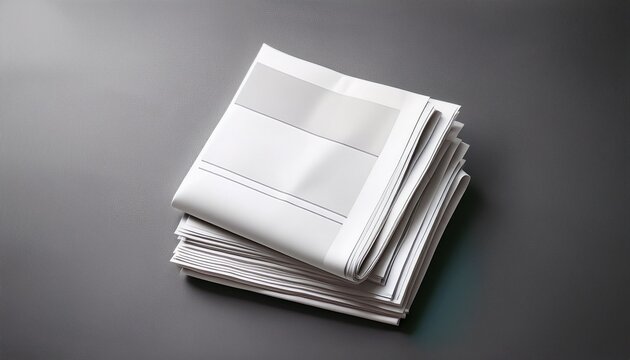 stack of blank folded newspapers top view isolated daily news publishing mockup