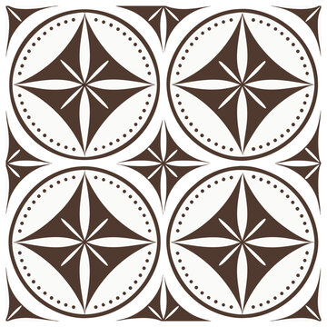 Classic Spanish Ceramic Tile Vector Graphic