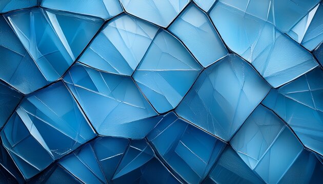 cracked blue ice texture with geometric patterns and sharp lines