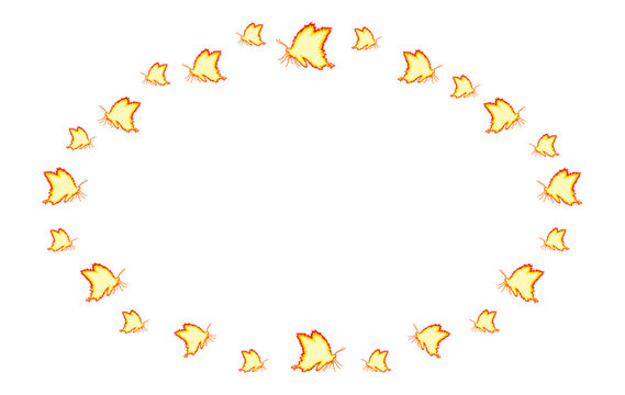 Flaming butterfly round frame vector illustration
