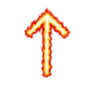Dynamic fire arrow speed motion illustration