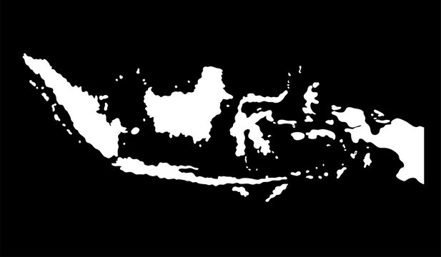 Indonesia map silhouette vector illustration isolated on white background