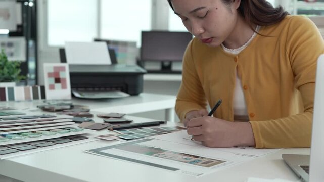 Architect could develop a concept for the design house in modern office.