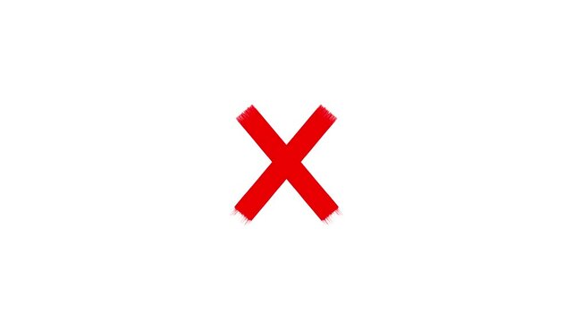 Red cross mark spray painted graffiti symbol isolated on white background simple street art x sign icon graphic design element for reject error cancel