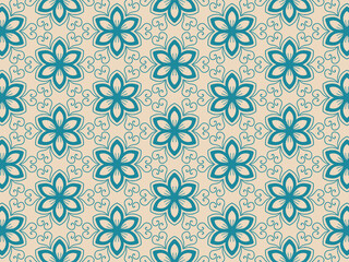 Fototapeta premium Seamless hand drawn floral pattern vintage design