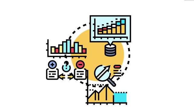 Business analytics and data logs concept visualizing the complex process of collecting. Analyzing