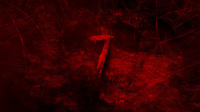 Countdown Spooky Red Grunge Horror Spiderwebs and Ghostly Skull Movie Film Halloween Scary Trailer Titles Cinematic Openers Intro Background