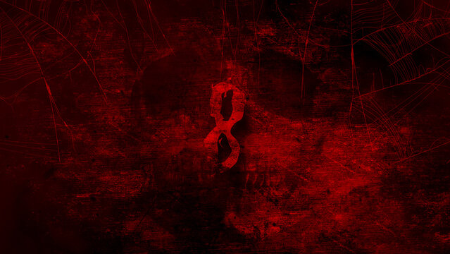 Countdown Spooky Red Grunge Horror Spiderwebs and Ghostly Skull Movie Film Halloween Scary Trailer Titles Cinematic Openers Intro Background