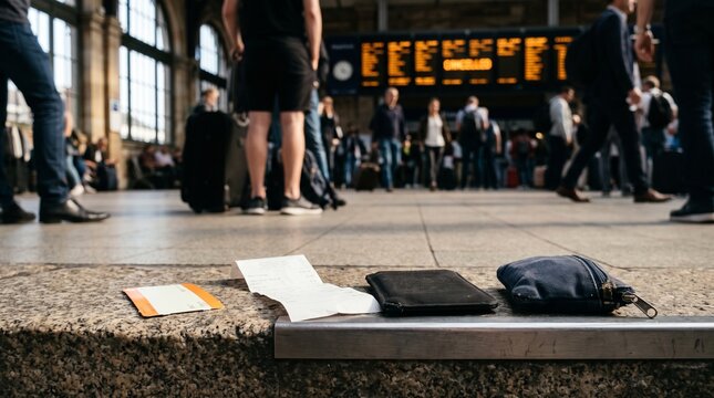 Transit ticket and fare receipt on a station ledge during service disruption