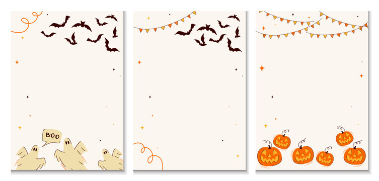 Halloween Copy Space Template Set of 3 Posters