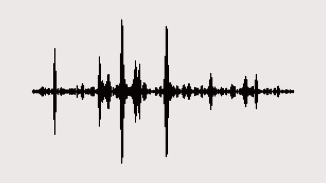 abstract audio sound visualizer wave spectrum animation isolated on white background black line audio wave visualization voice record effect video overlay sound wave spectrum digital loop 4k