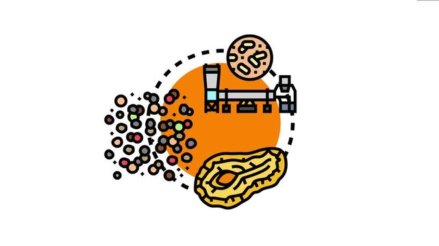 Industrial equipment preparing various plant materials, including dried stalks, peppercorns, and root slices, for ingredient production and culinary use