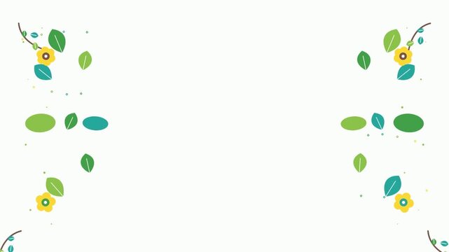 Minimalist Animated Floral Frame Background