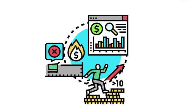 Person stepping up coin steps towards an upward arrow with financial data analysis on a computer screen, a flourishing economy and investment success