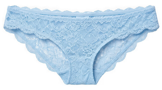 Light blue lace bikini bottom isolated